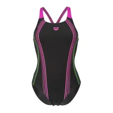 Жіночий купальник Arena CLEAR LINES SWIMSUIT V BACK LB