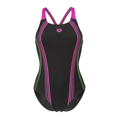 Жіночий купальник Arena CLEAR LINES SWIMSUIT V BACK LB