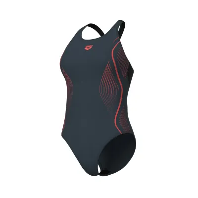 Жіночий купальник Arena GRID SWIMSUIT V BACK GRAPHIC