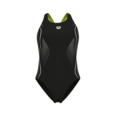 Жіночий купальник Arena GRID SWIMSUIT V BACK GRAPHIC