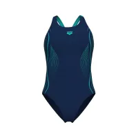 Жіночий купальник Arena GRID SWIMSUIT V BACK GRAPHIC